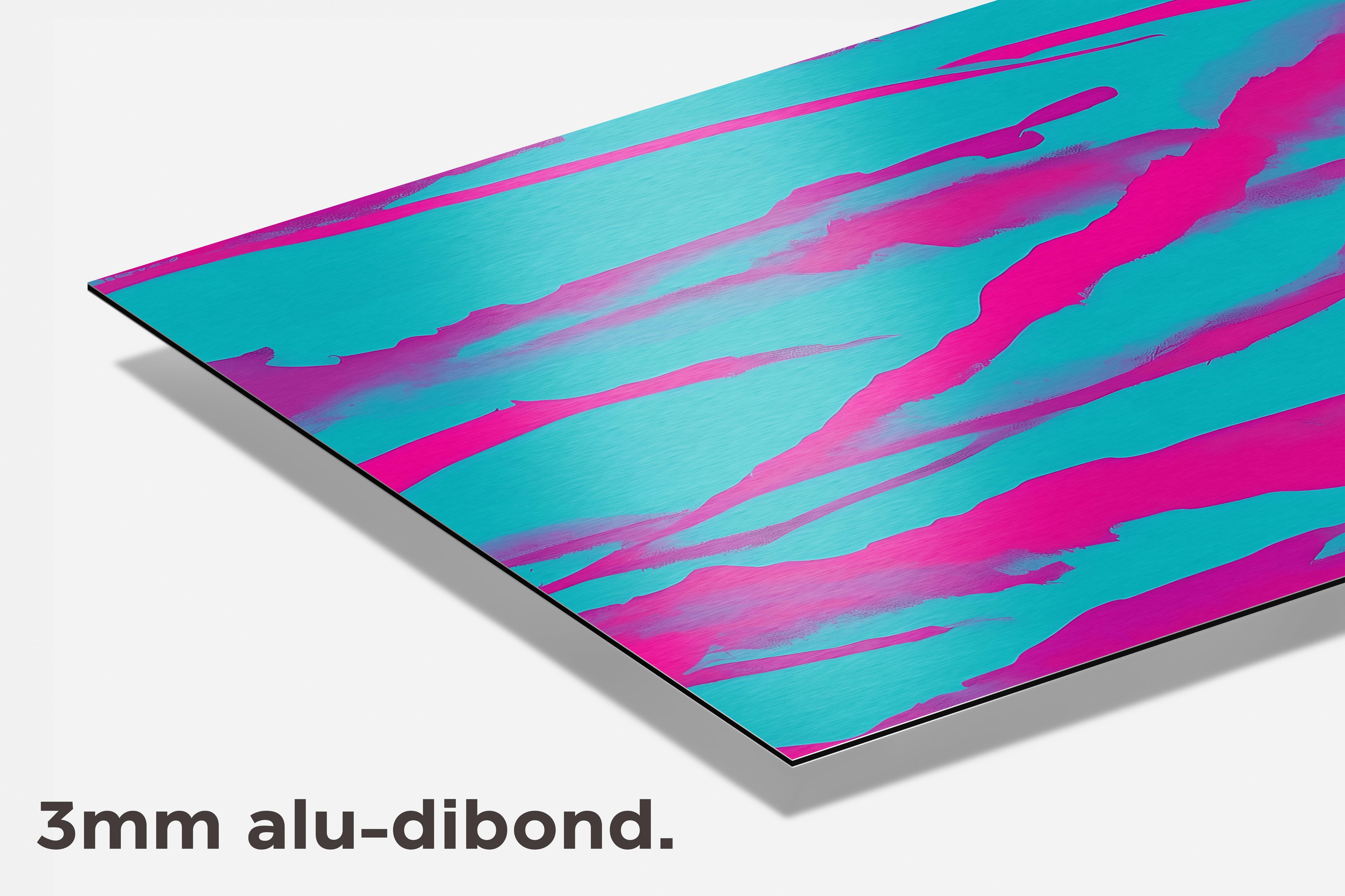 Cyan Magenta Abstract dibond detail
