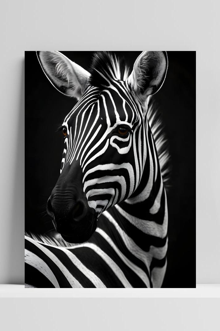 Zebra Zwart Wit op 3mm aluminium dibond