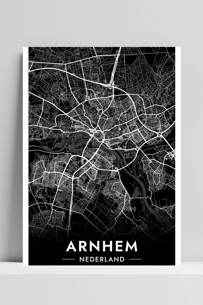 Arnhem Map op 3mm aluminium dibond