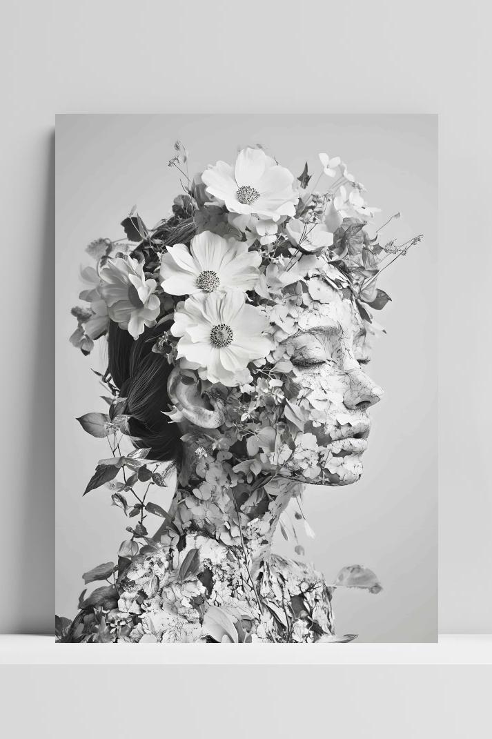 Bloem Meisje op 3mm aluminium dibond