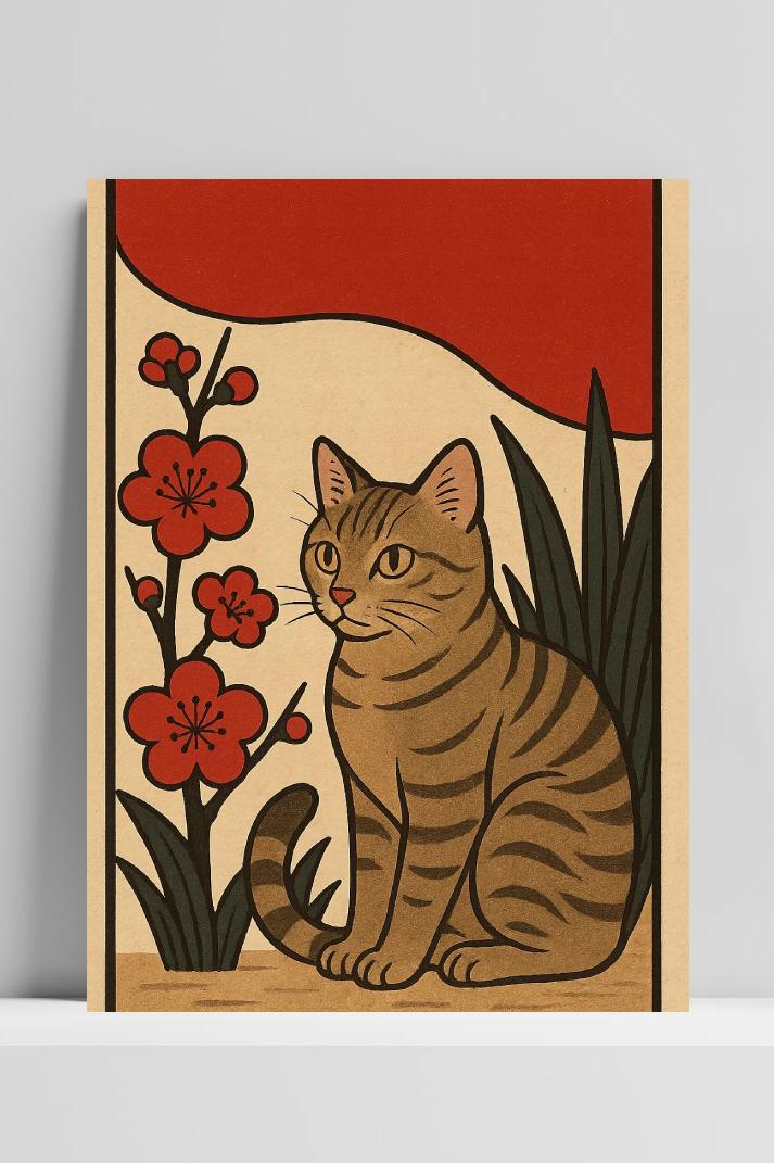 Cat Flower Art poster van 25 Artstreet