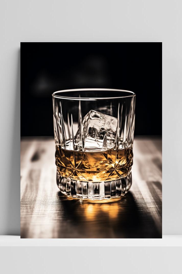 Whisky Glas op 3mm aluminium dibond