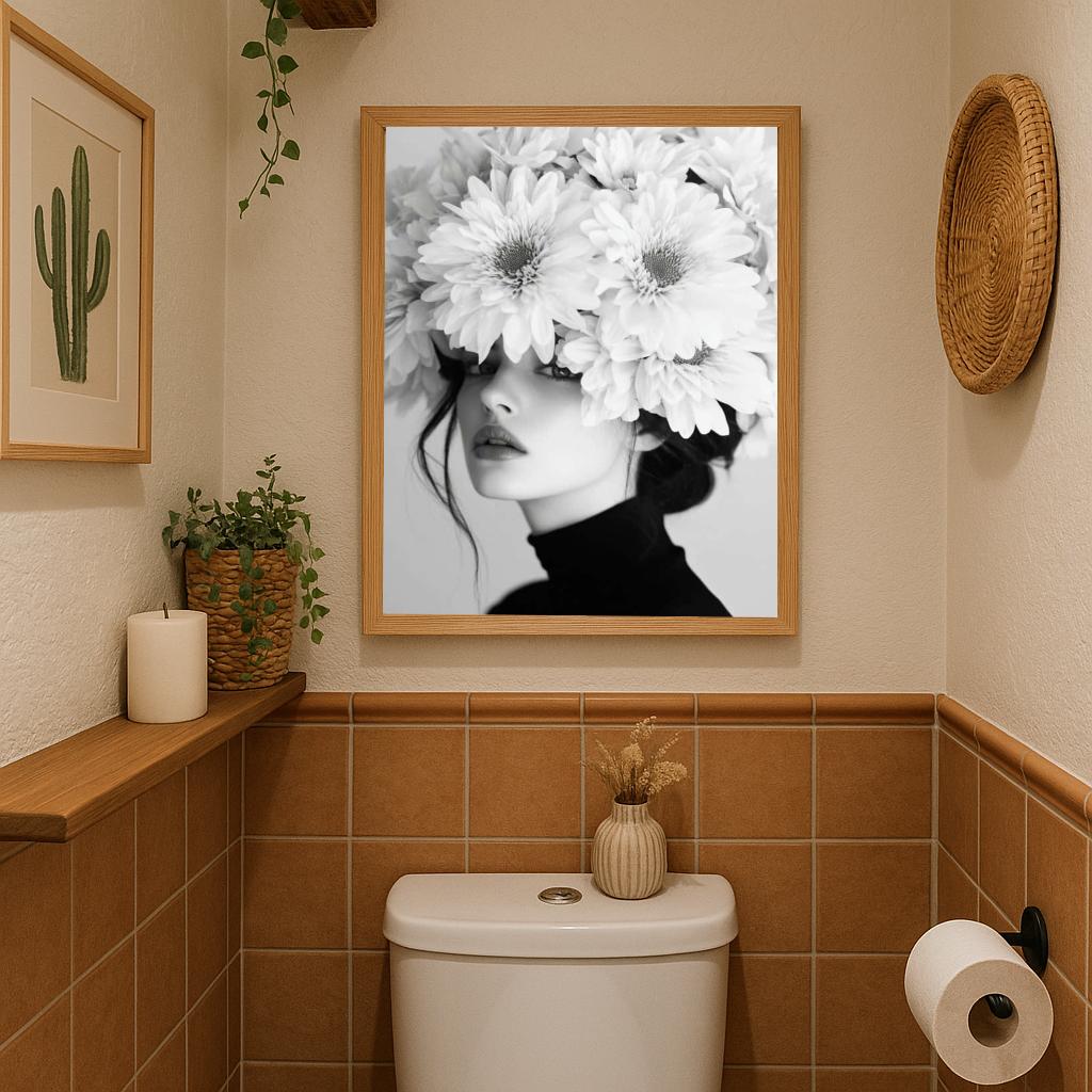 Flowers Portrait B&W poster sfeerbeeld 2