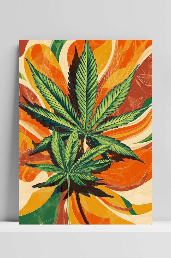 Cannabis op 3mm aluminium dibond
