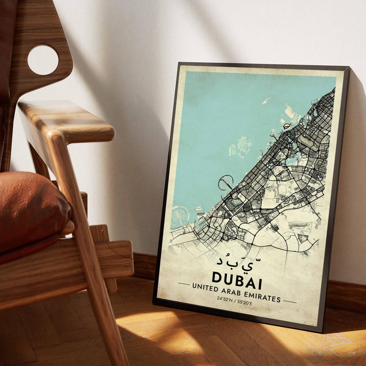 Dubai UAE Vintage poster sfeerbeeld 1