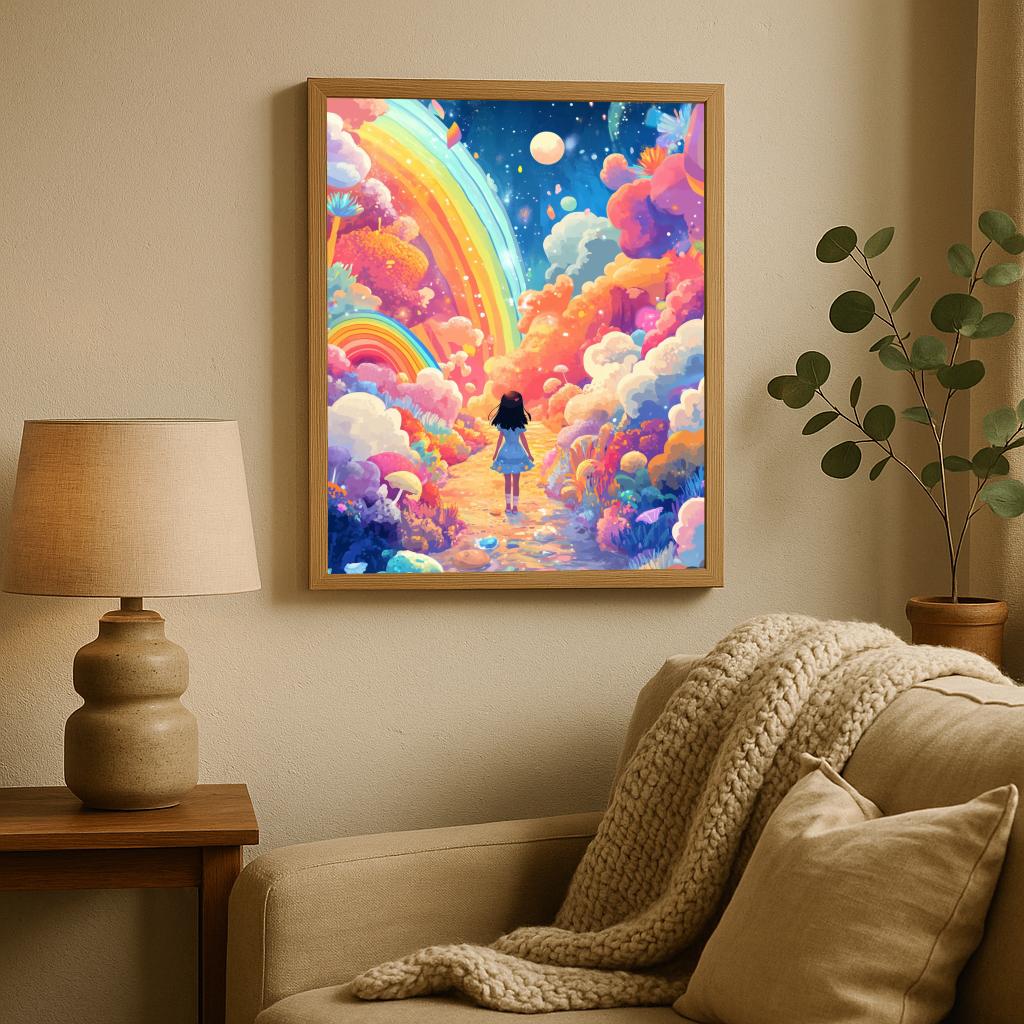 Girl Nature Colorful poster sfeerbeeld 1