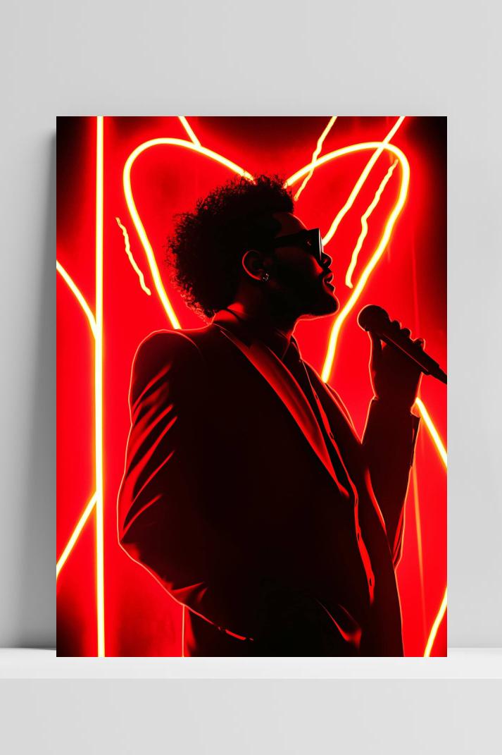 The Weeknd Neon op 3mm aluminium dibond