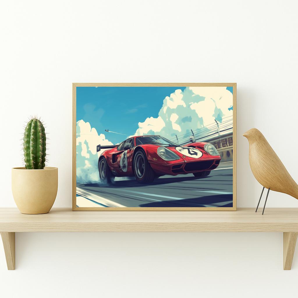 Race Car Cartoon poster sfeerbeeld 3