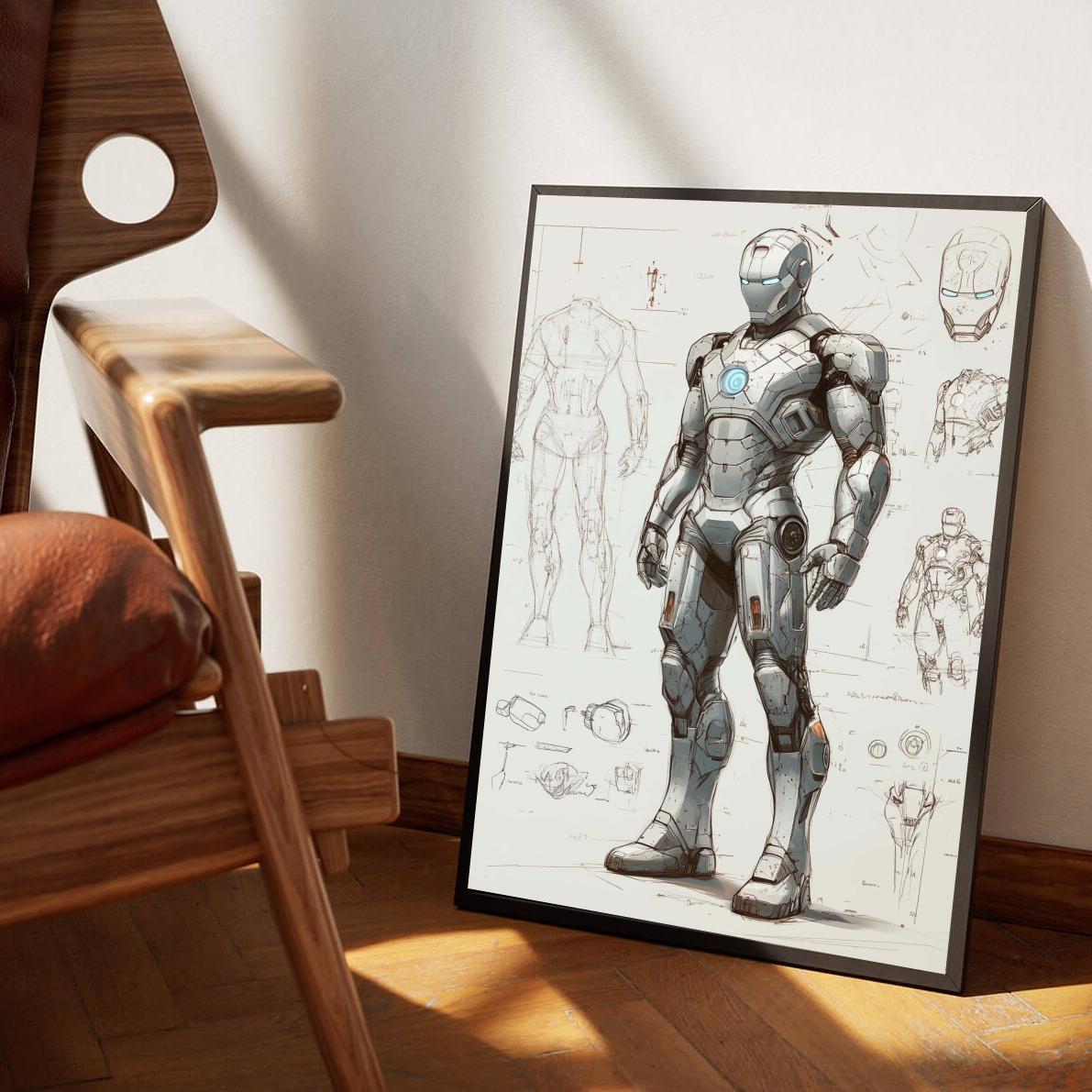 Iron Man Marvel Sketch dans un intérieur