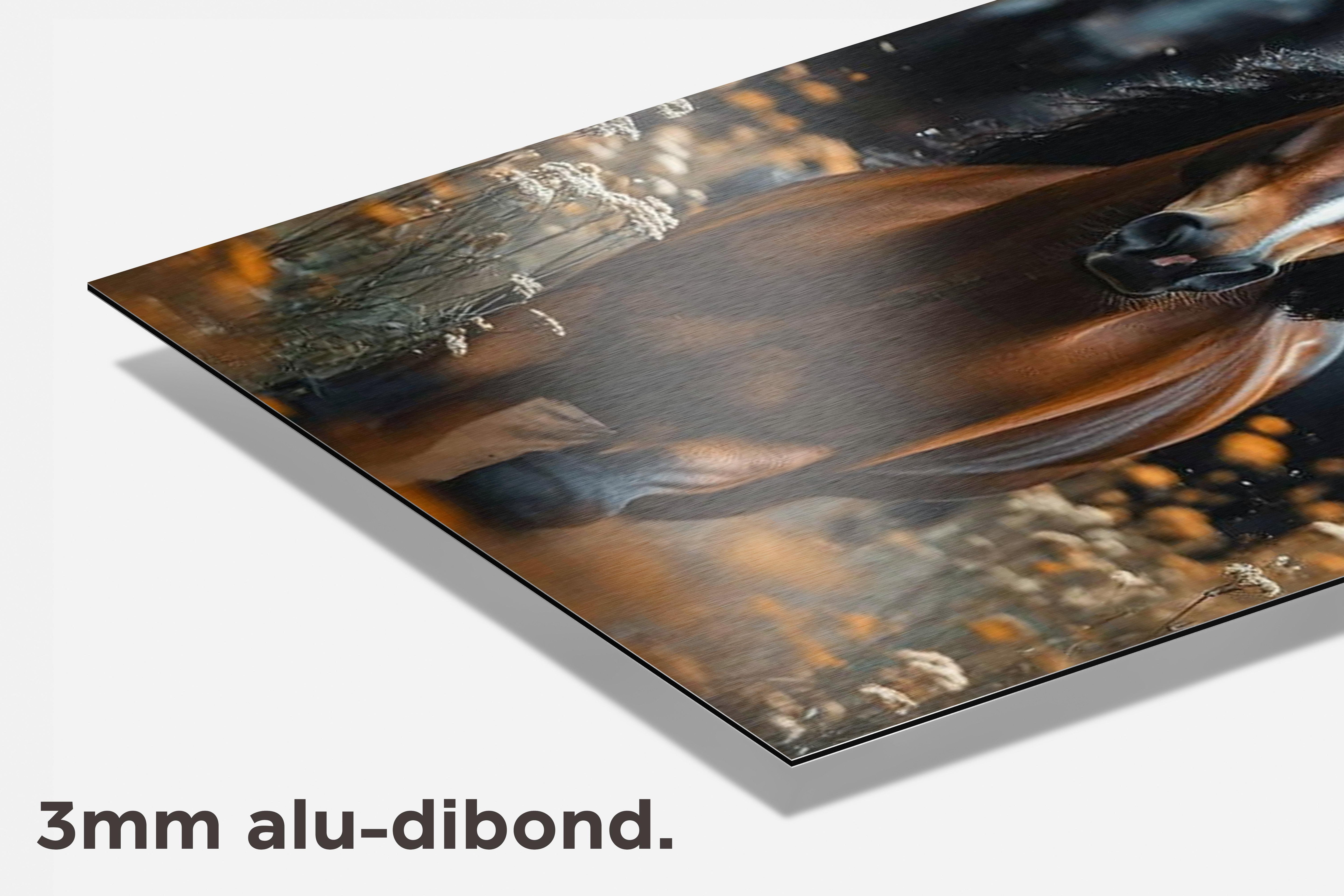 Bruin Paard dibond detail