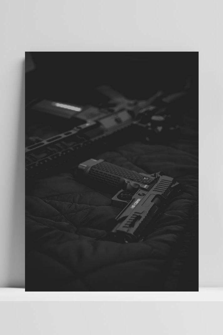 Zwarte Wapens op 3mm aluminium dibond