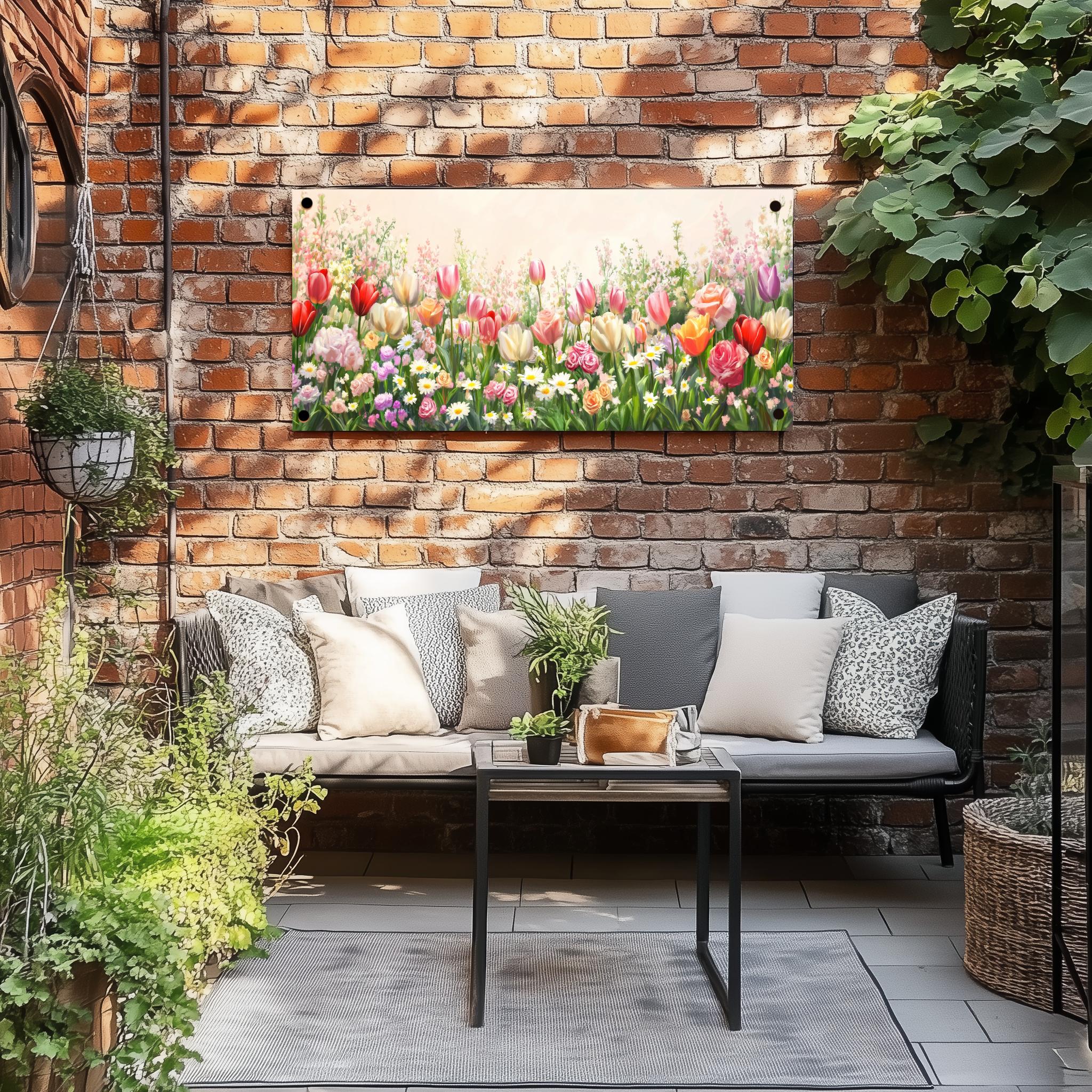 Tuinposter Bloemenveld sfeerbeeld 3