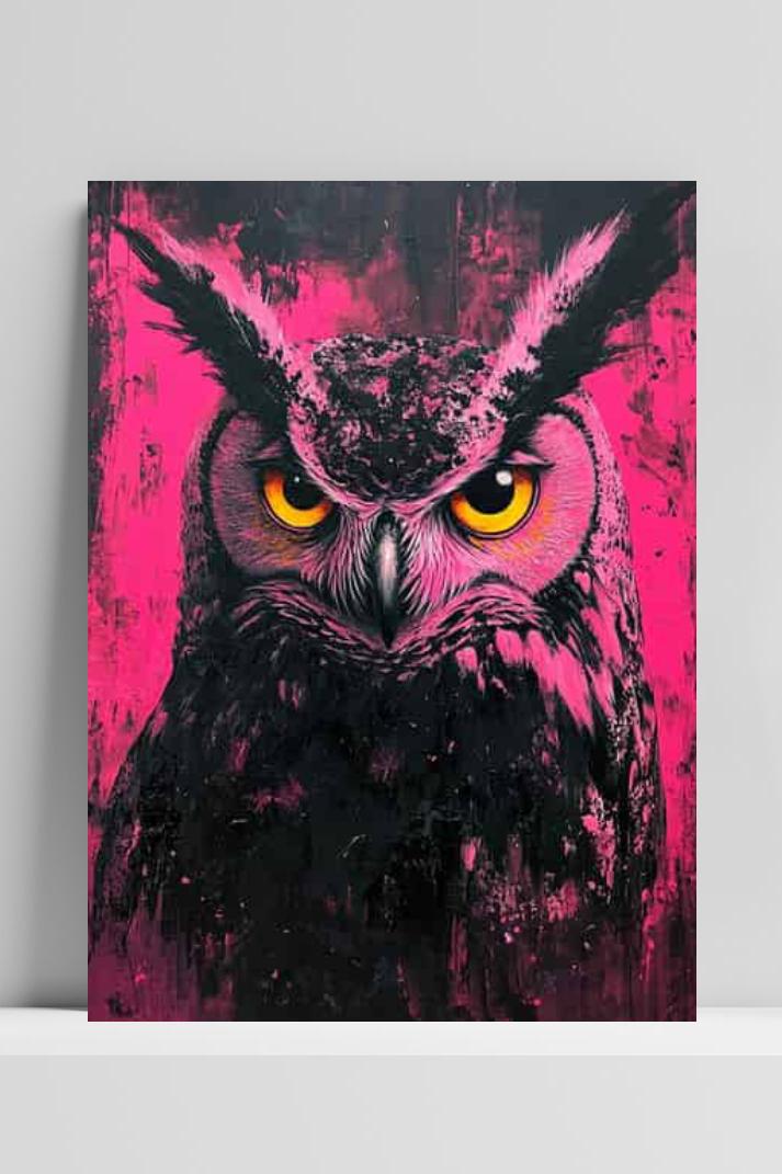 Uil op 3mm aluminium dibond