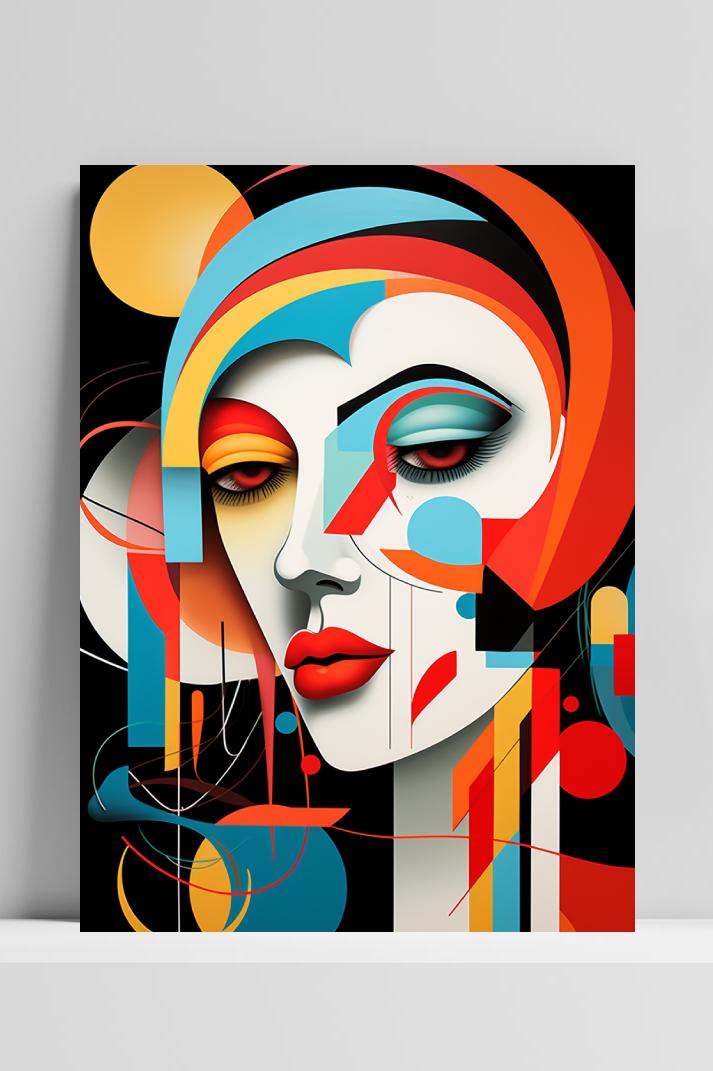 Abstract Vrouw op 3mm aluminium dibond
