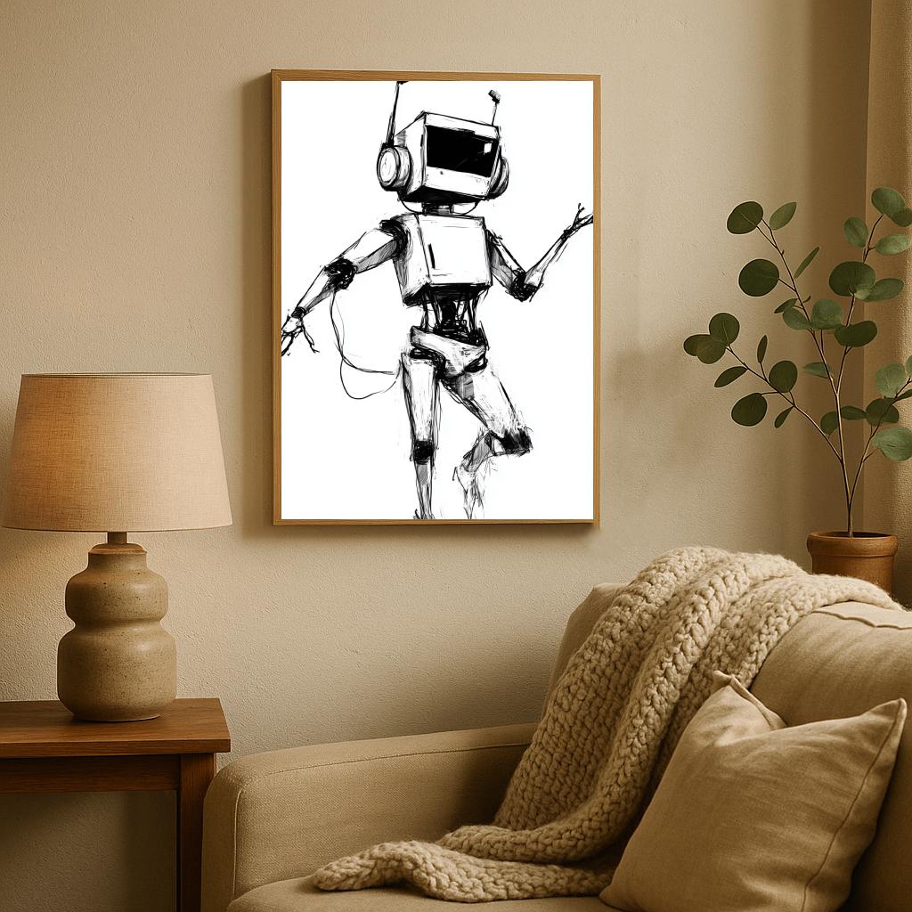 Robot B&W poster sfeerbeeld 2