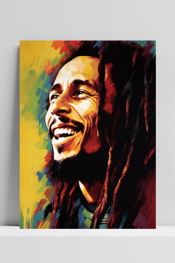 Bob Marley Kunst op 3mm aluminium dibond