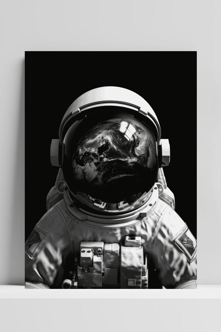 De Astronaut op 3mm aluminium dibond