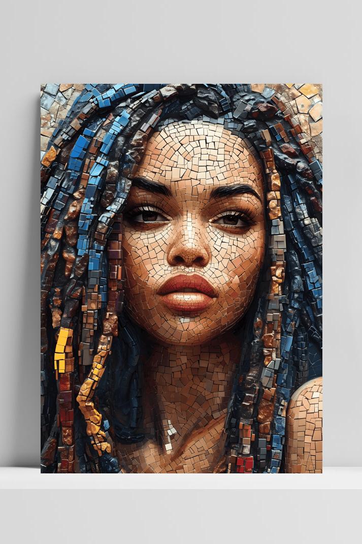 Mozaik Dreads op 3mm aluminium dibond