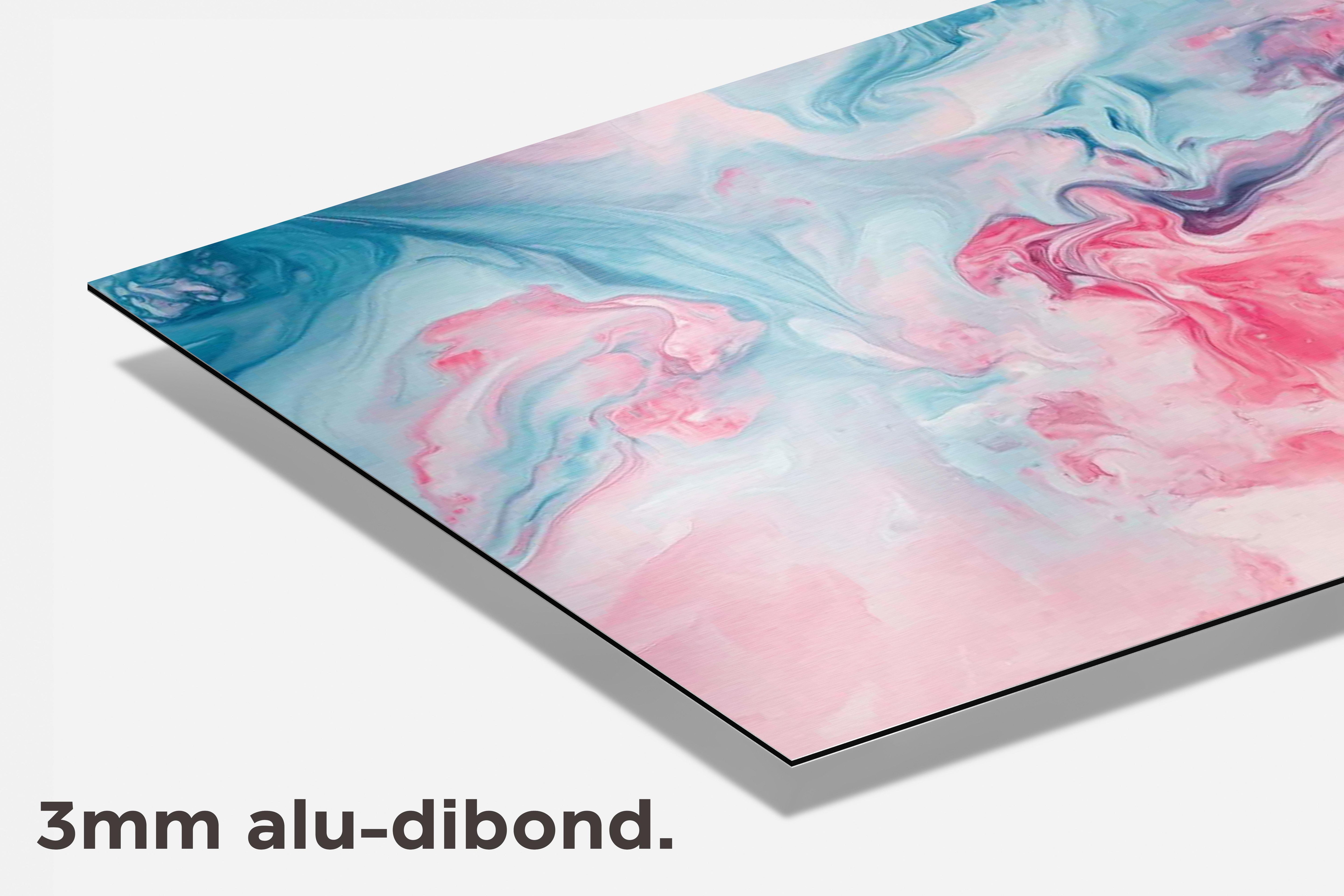 Abstract Roze Blauw dibond detail
