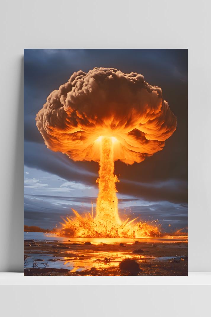 Atoomexplosie op 3mm aluminium dibond
