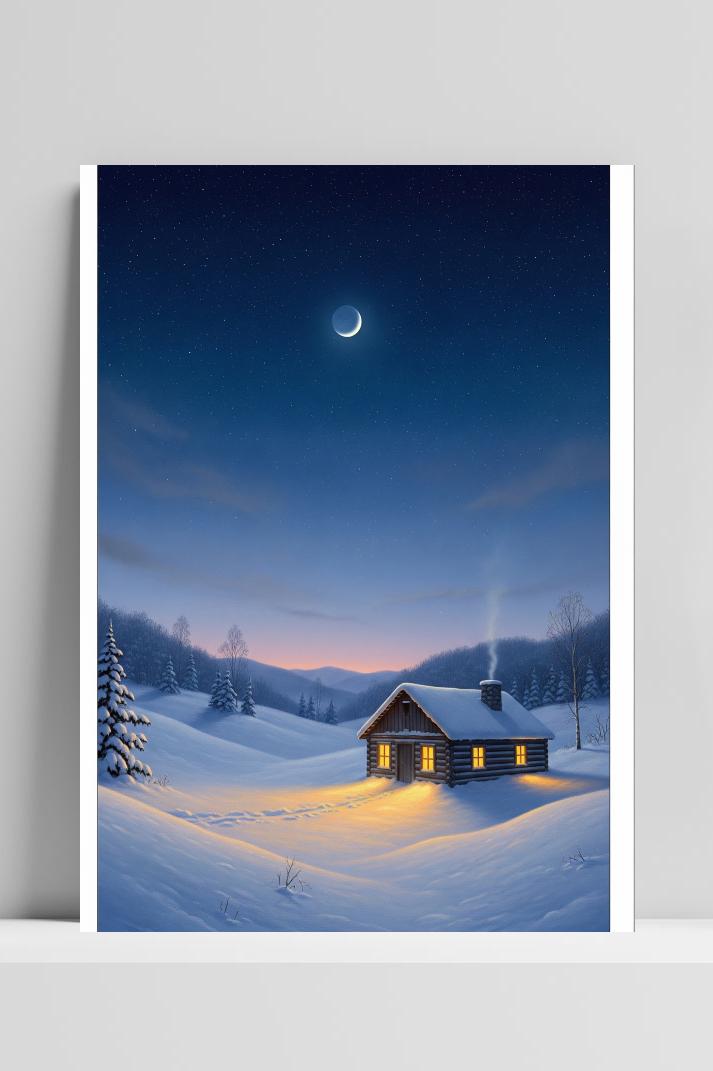 Cottage Snow op 3mm aluminium dibond