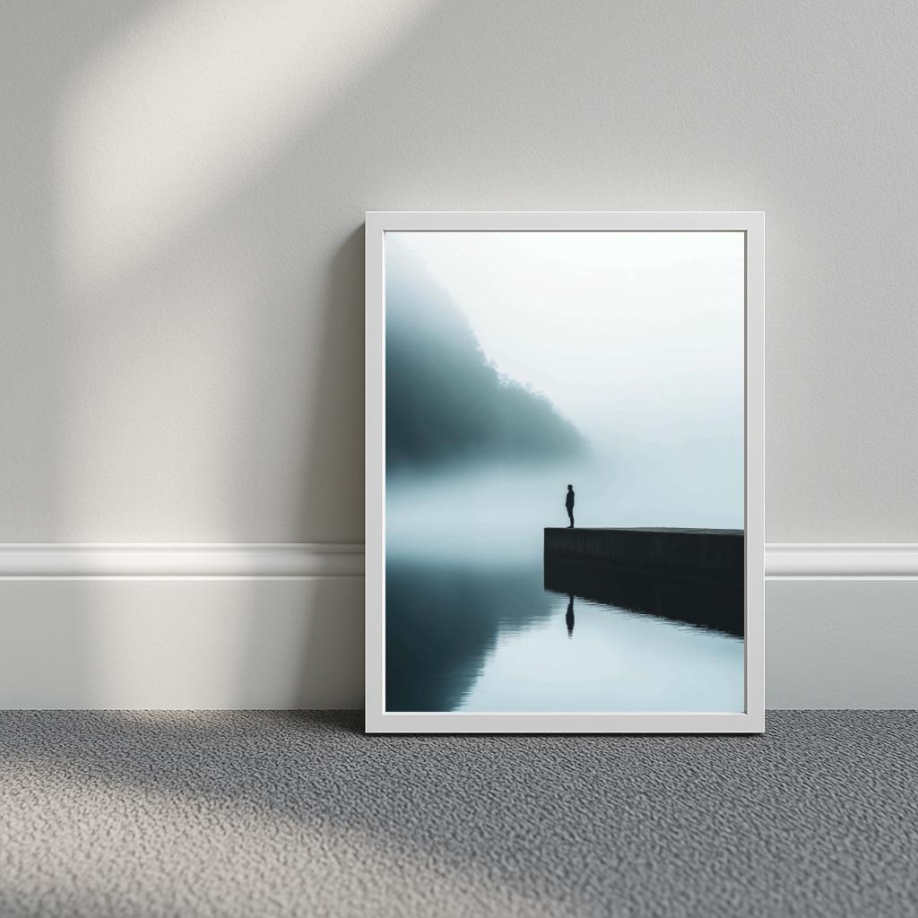 Man Minimalist B&W poster sfeerbeeld 3