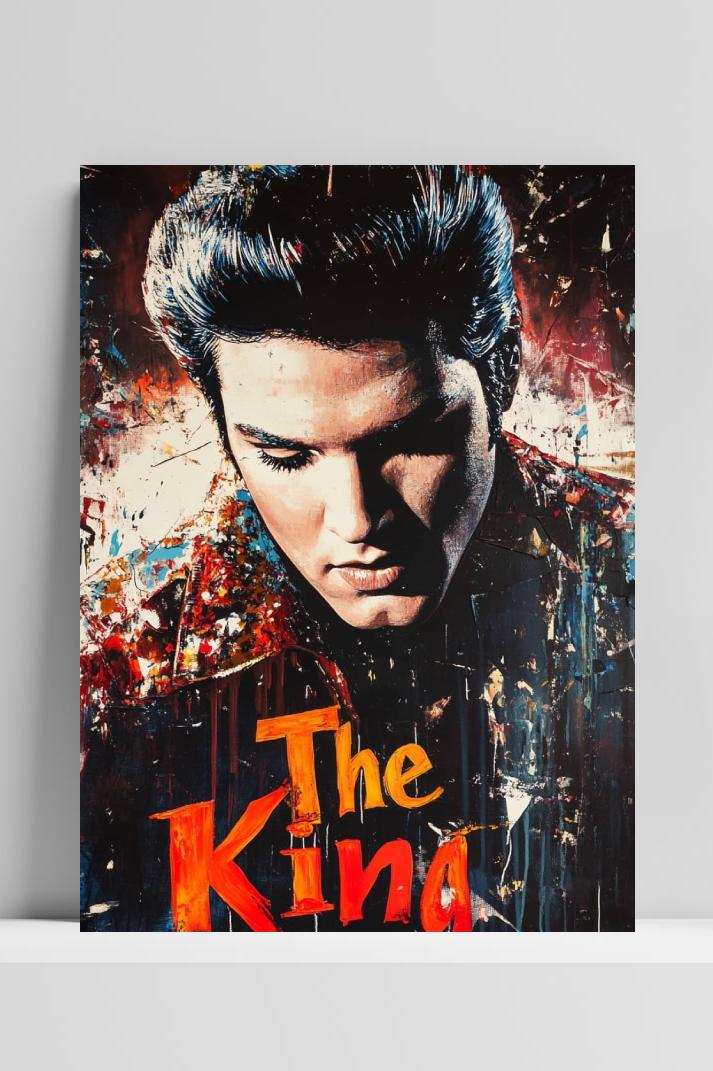 Elvis Presley op 3mm aluminium dibond