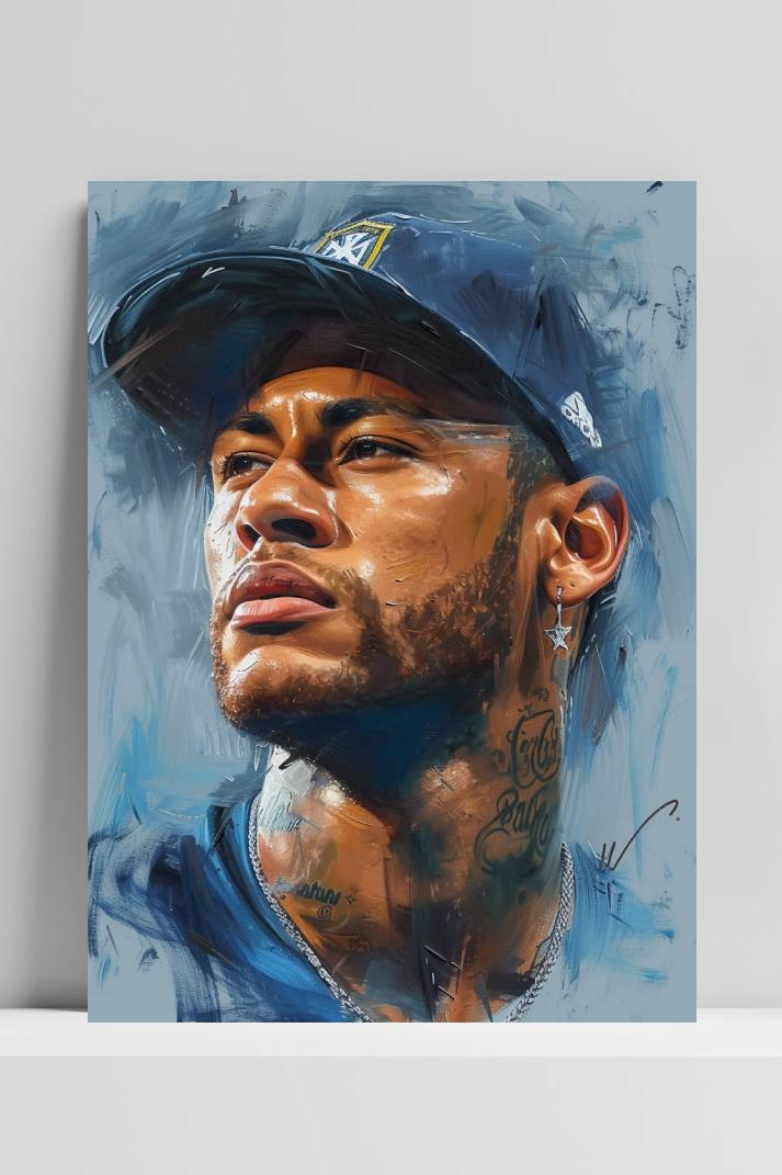 Neymar Jr op 3mm aluminium dibond