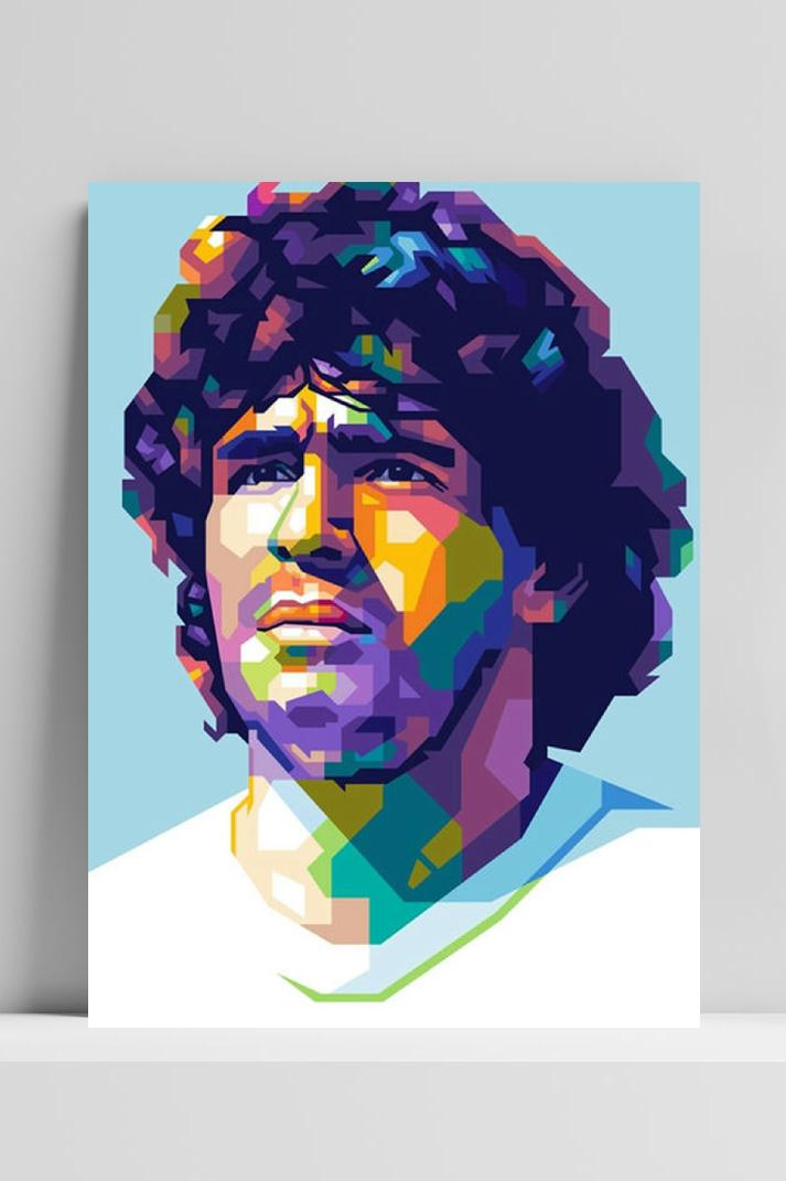 Diego Maradona op 3mm aluminium dibond