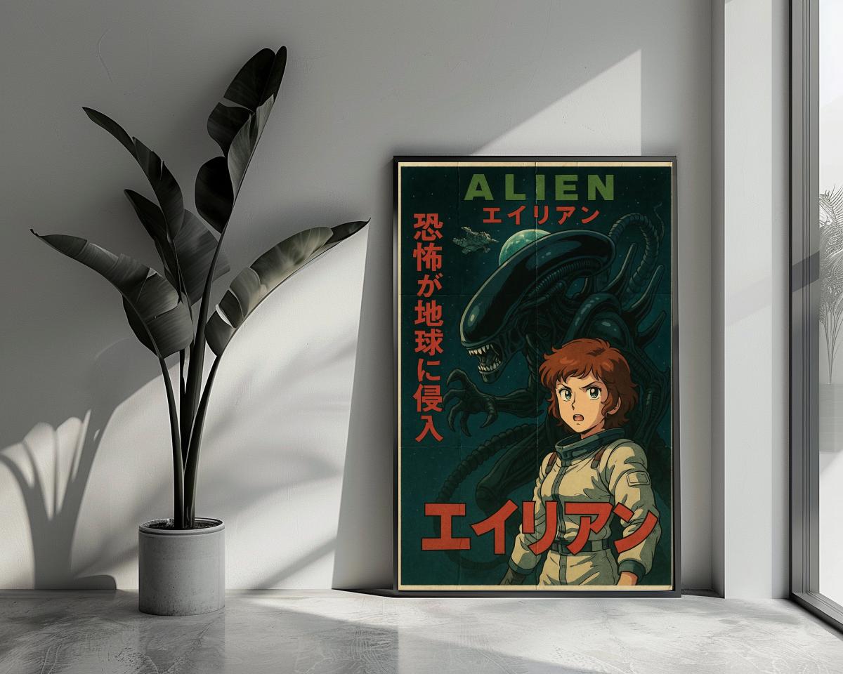 Alien Manga Text poster van 25 Artstreet