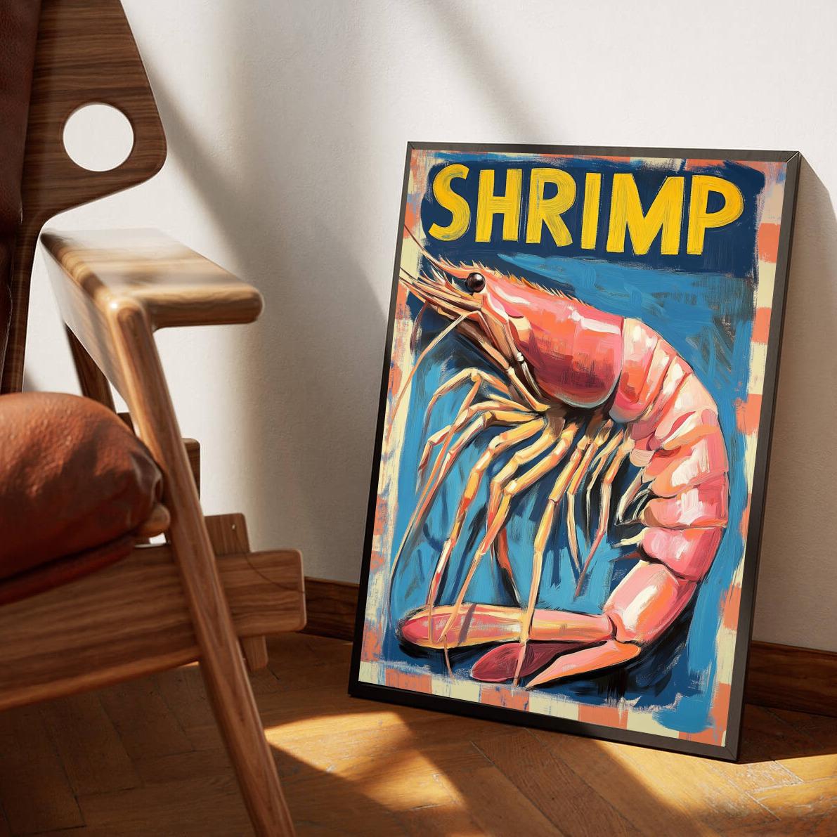 Shrimp Text Aquarel poster sfeerbeeld 1