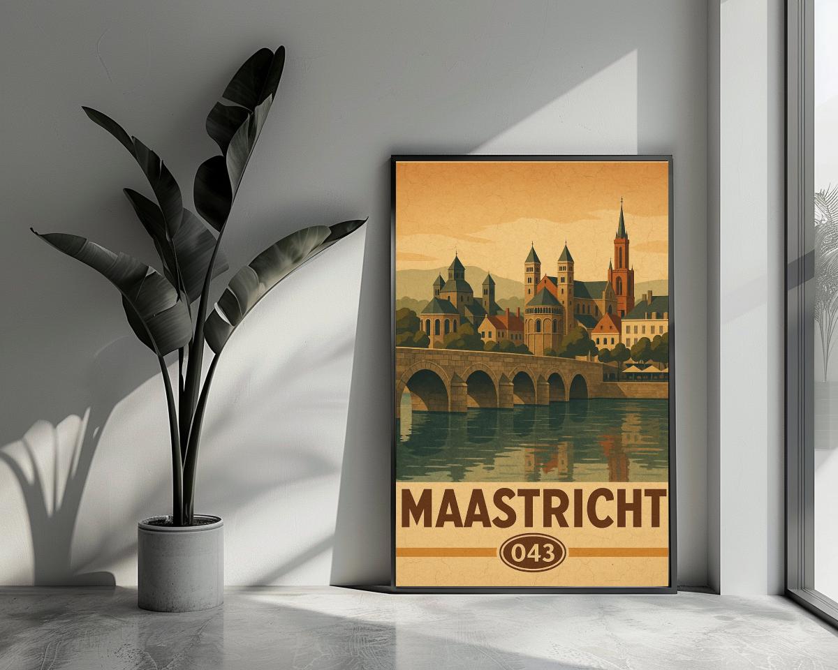 Maastricht Netherlands Vintage Text poster van 25 Artstreet