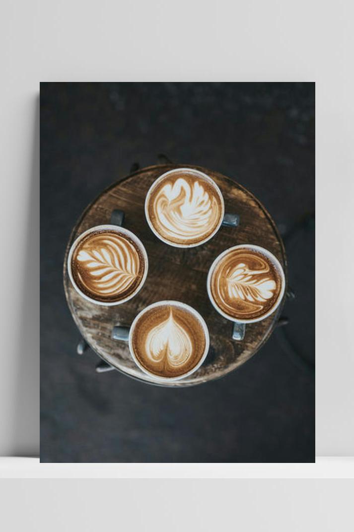 Koffie Poster op 3mm aluminium dibond