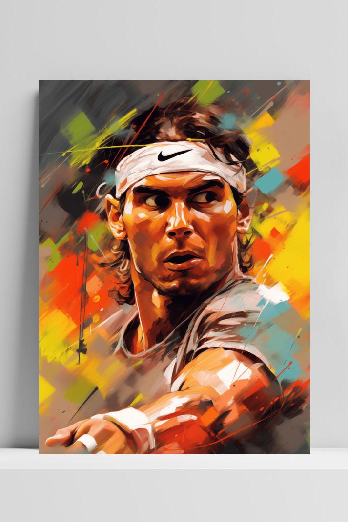 Rafael Nadal op 3mm aluminium dibond