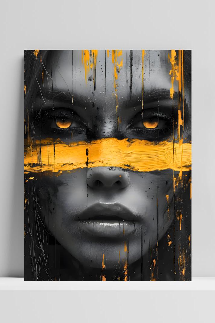 Gele Streep op 3mm aluminium dibond