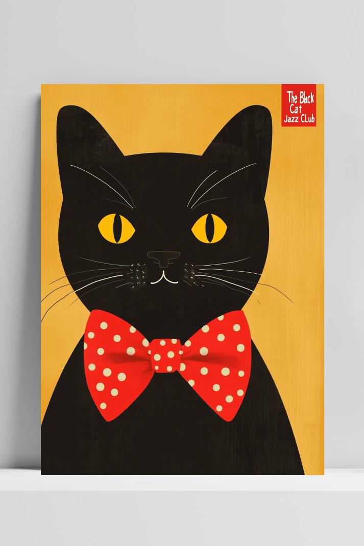 The Black Cat op 3mm aluminium dibond