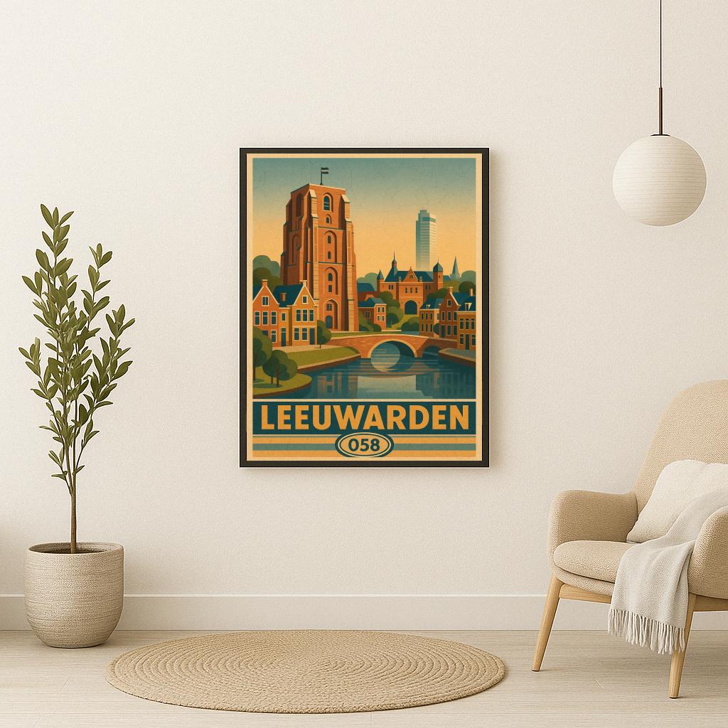 Leeuwarden Netherlands Vintage Text poster sfeerbeeld 2