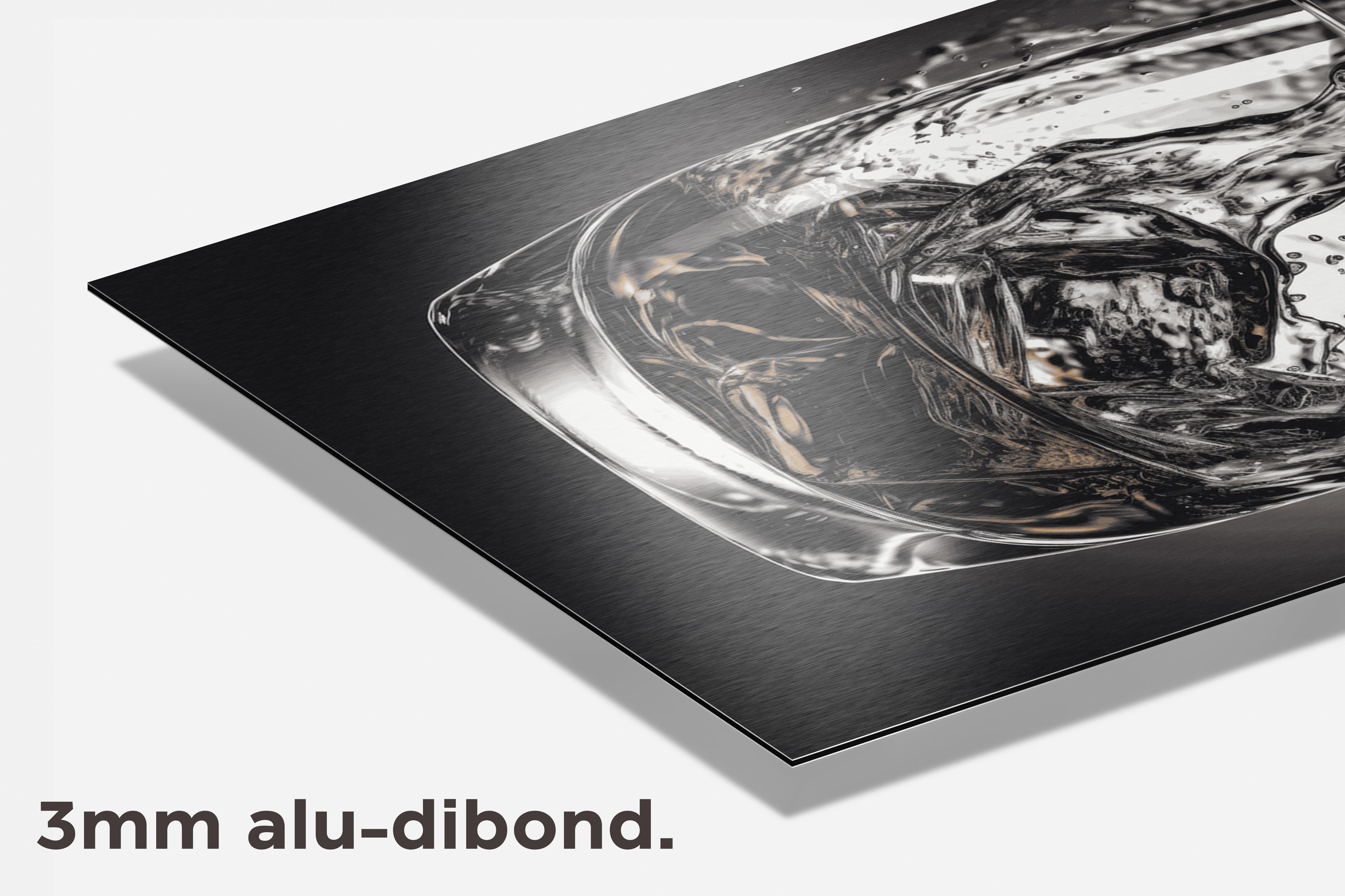 Zwart Wit Whiskey Glas dibond detail