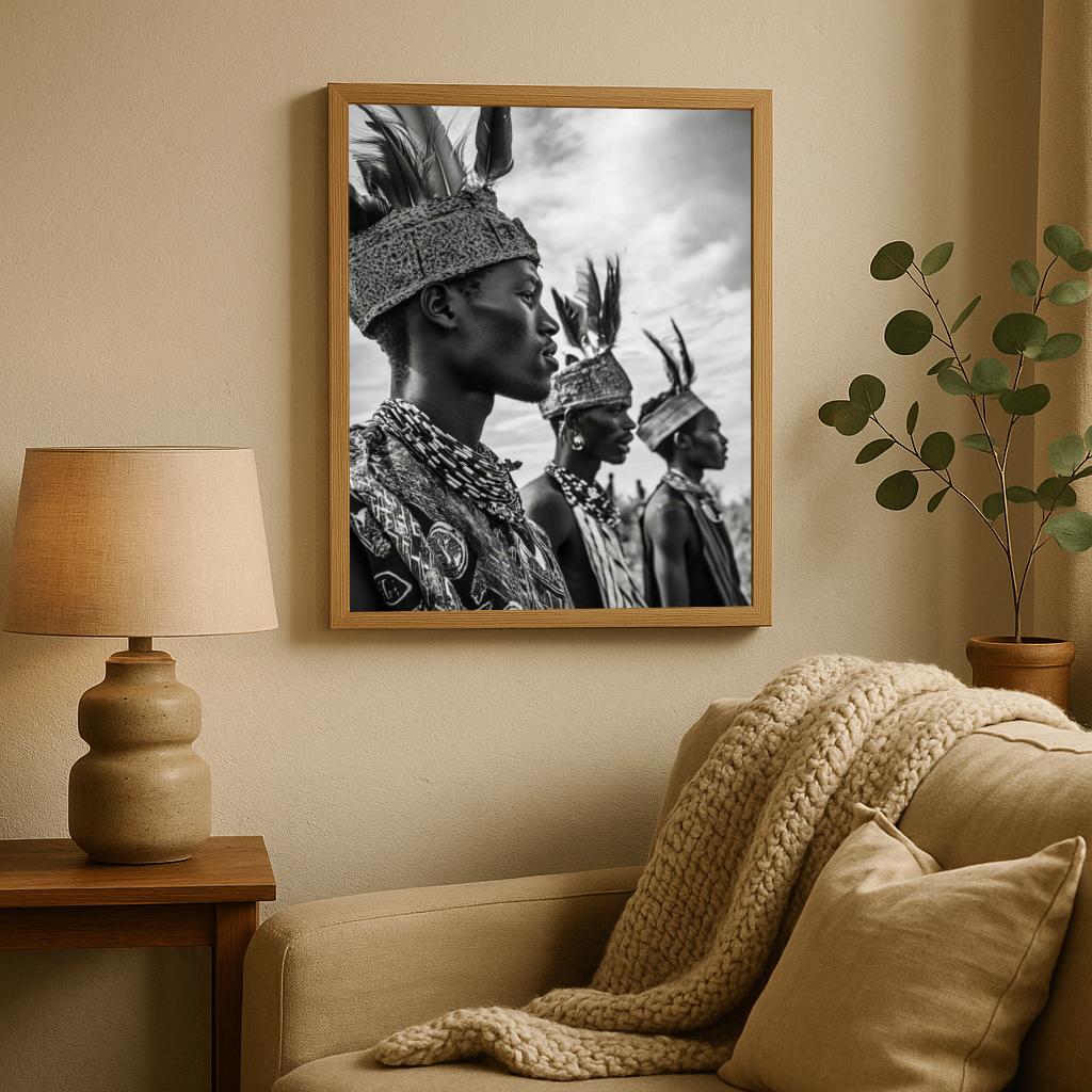 African Tribe B&W poster sfeerbeeld 1