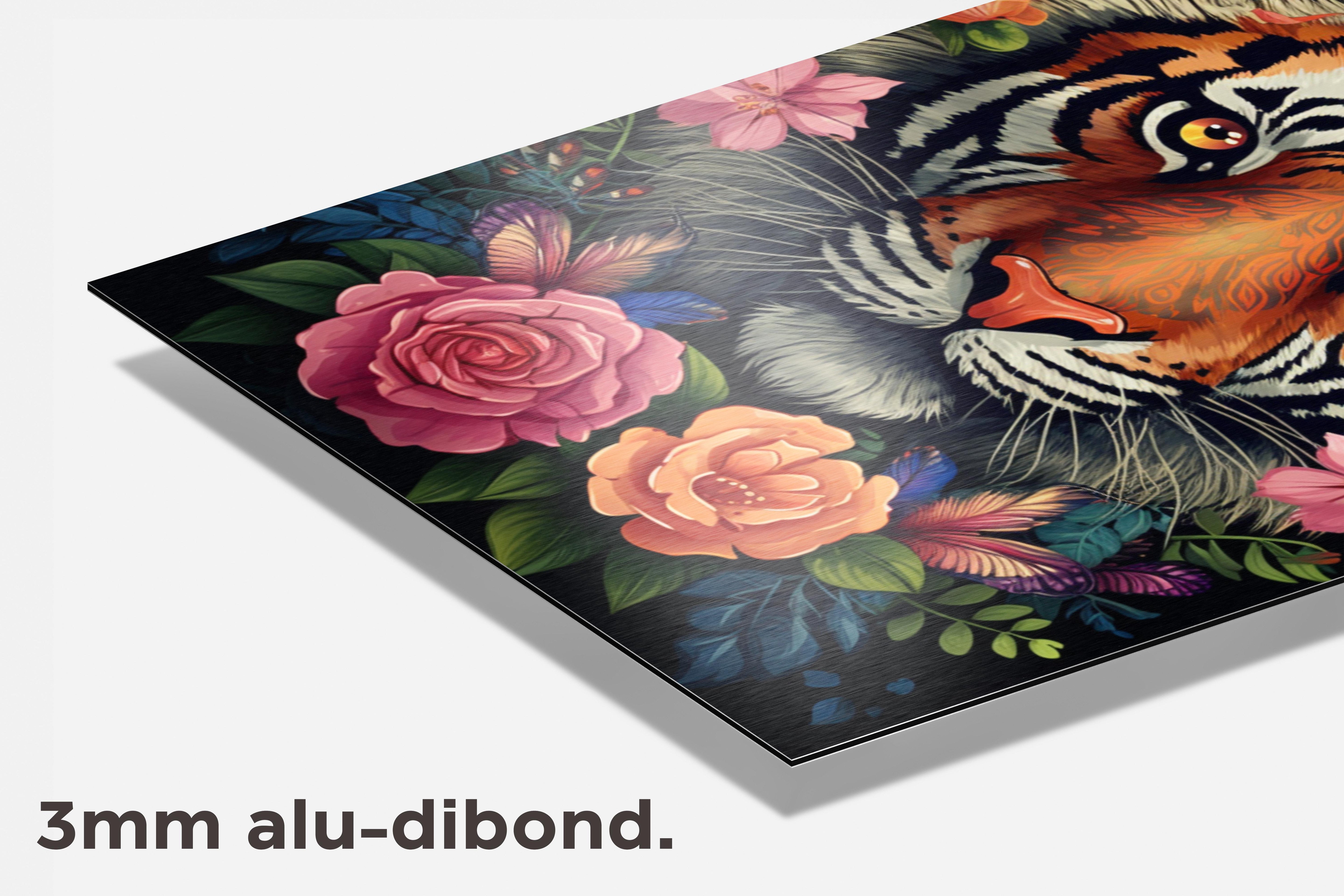 Tijger Bloemen dibond detail