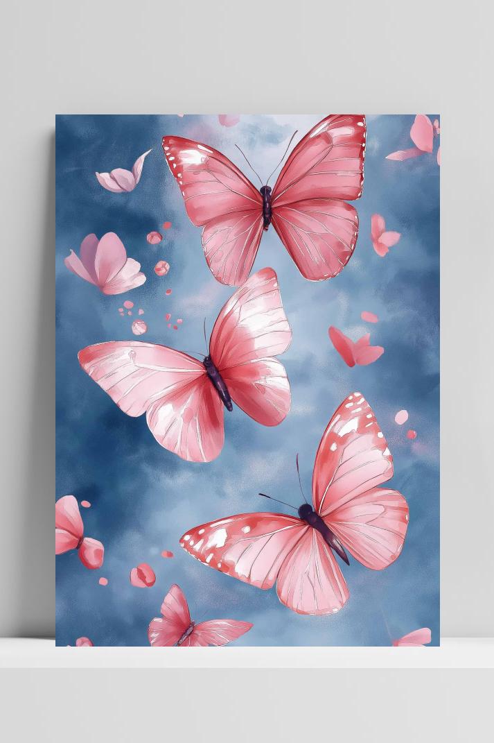 Vlinders Aquarel op 3mm aluminium dibond
