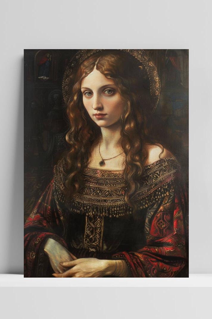 Vintage Portret op 3mm aluminium dibond