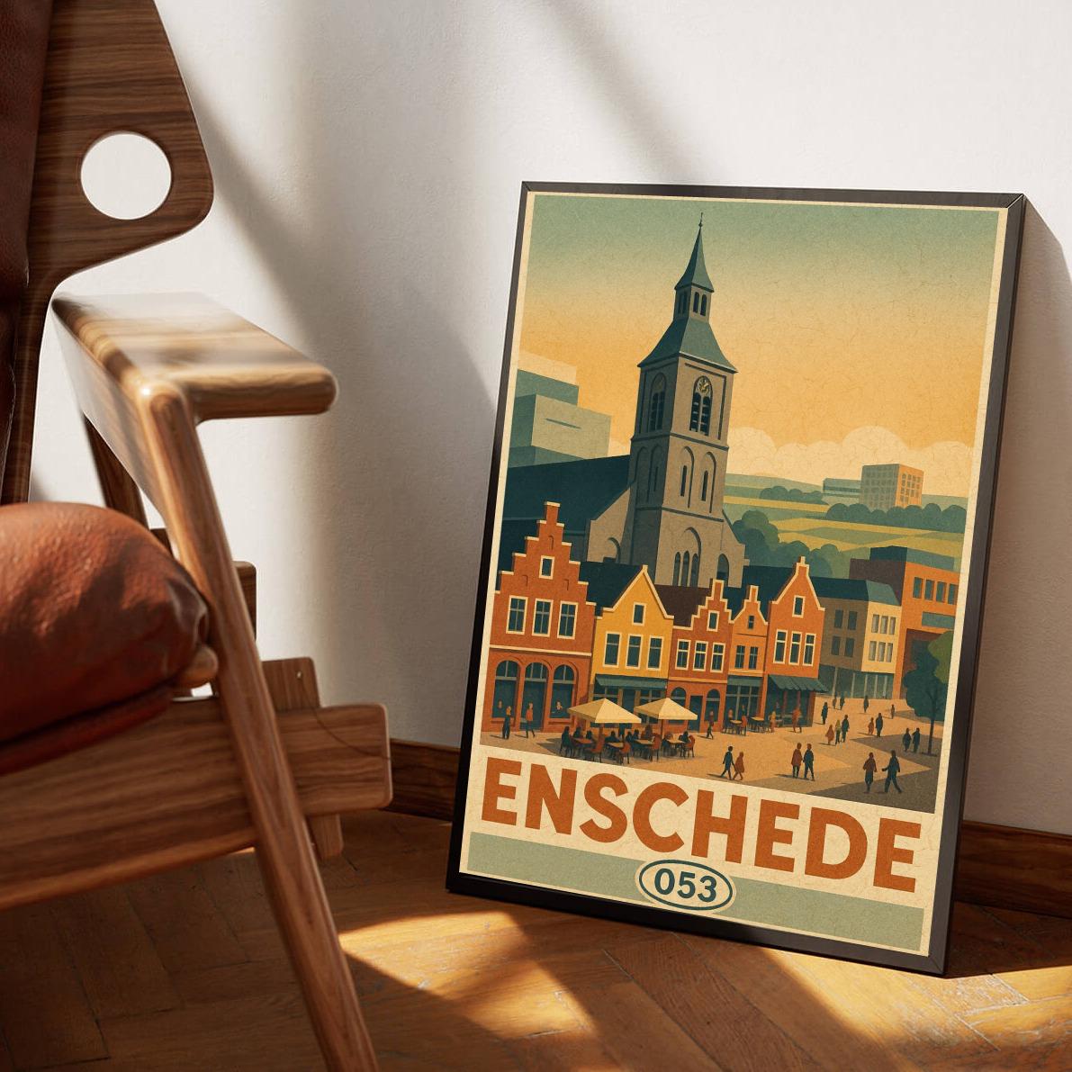 Enschede Netherlands Vintage Text poster sfeerbeeld 3