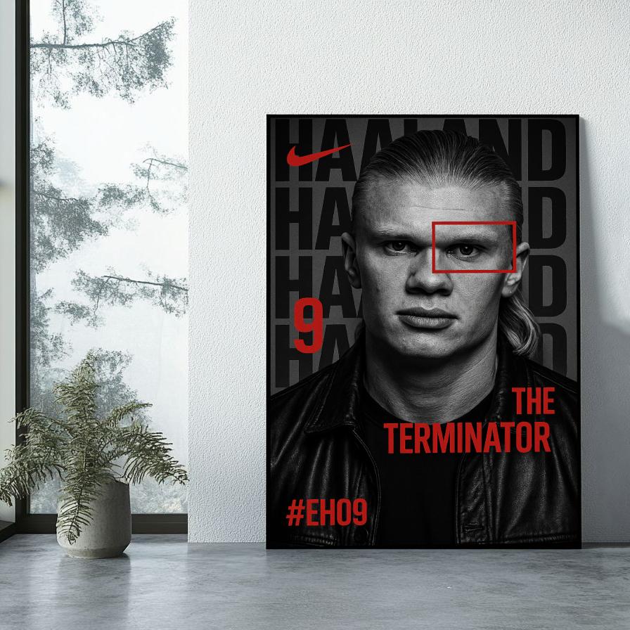 Erling Haaland The Terminator Red poster sfeerbeeld 1