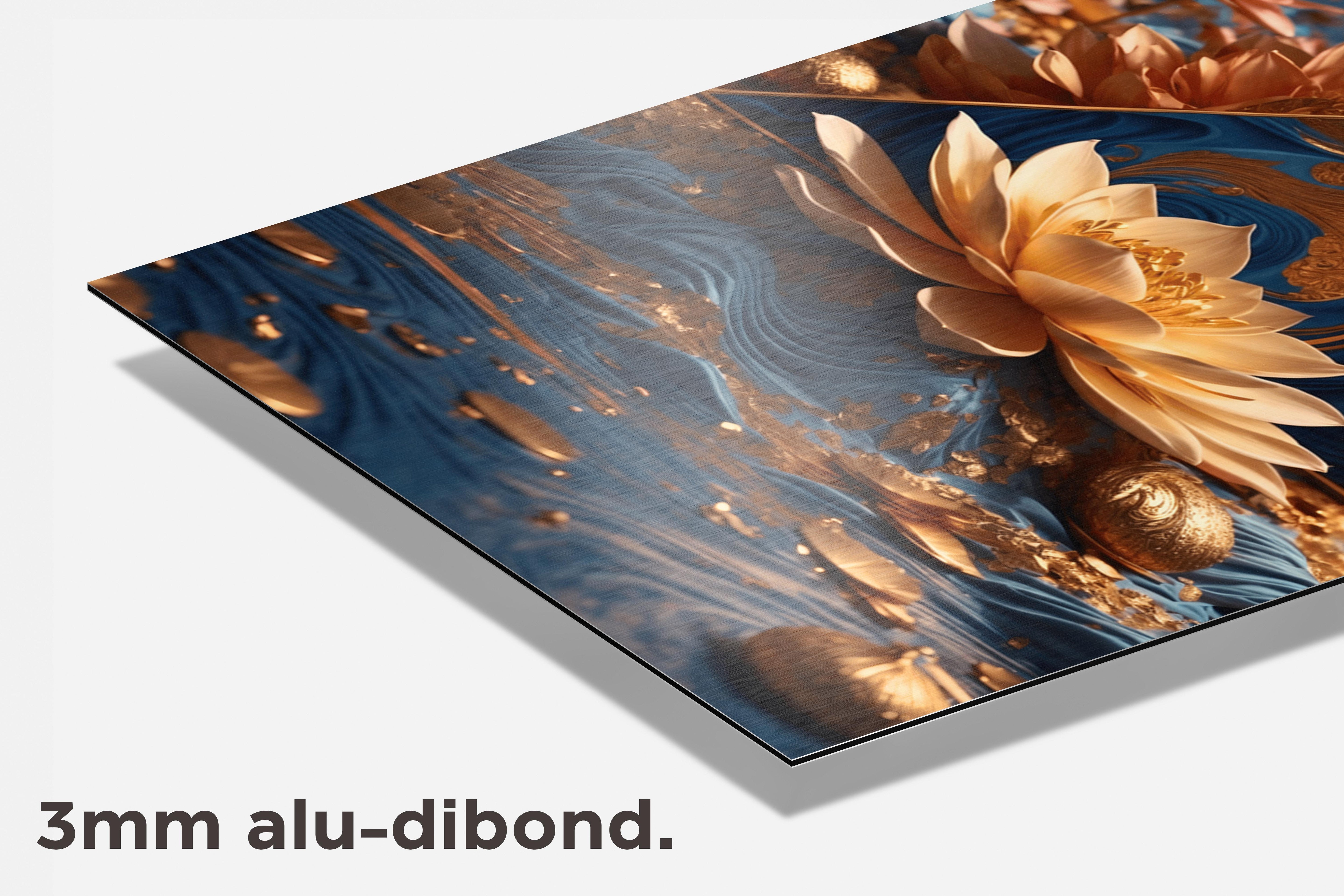 Waterlelie Goud dibond detail