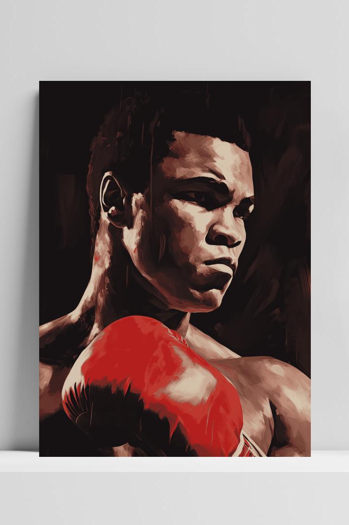 Muhammad Ali Poster op 3mm aluminium dibond