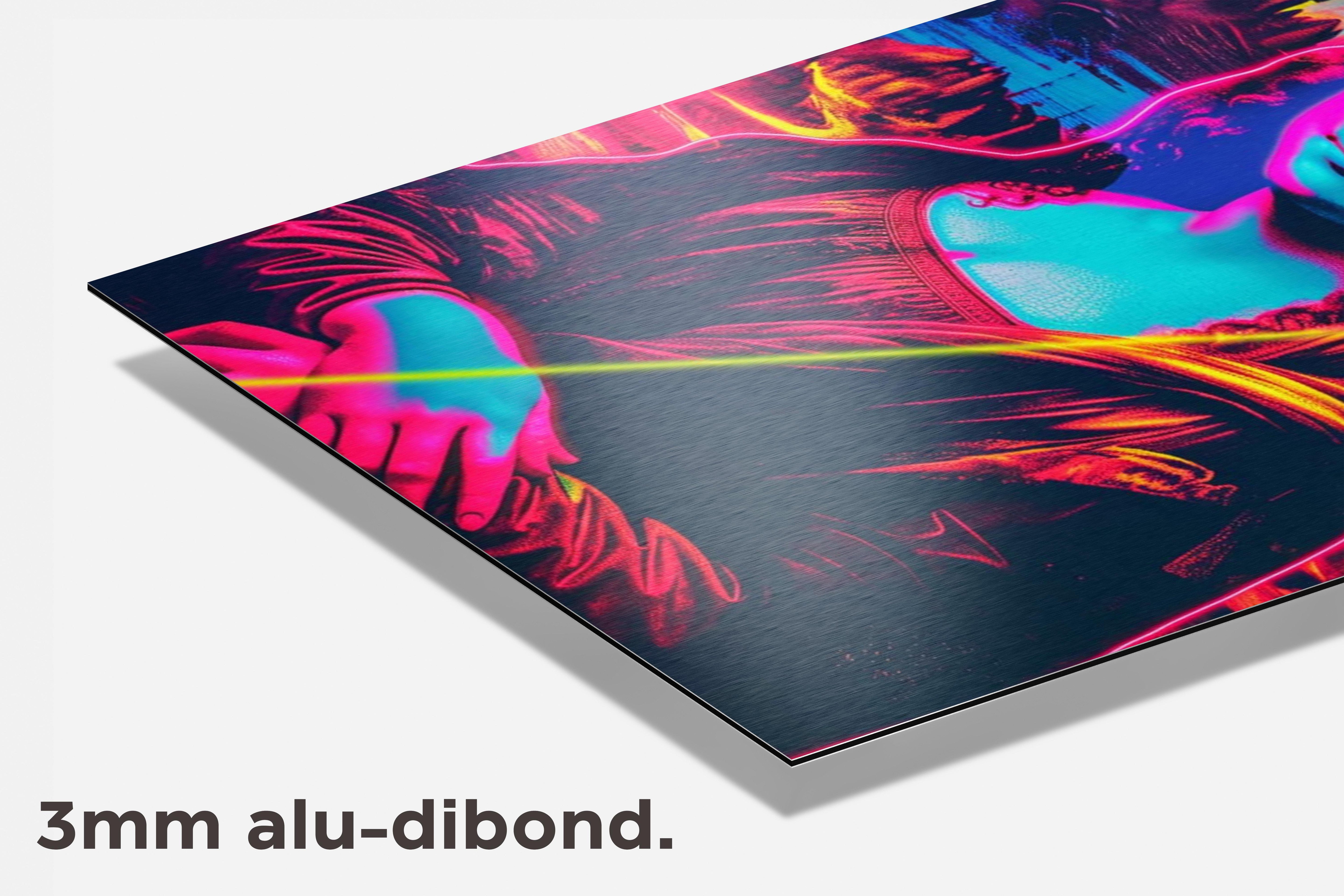 Mona Lisa Neon dibond detail