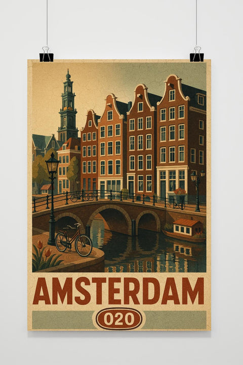 Affiche Amsterdam Netherlands Vintage