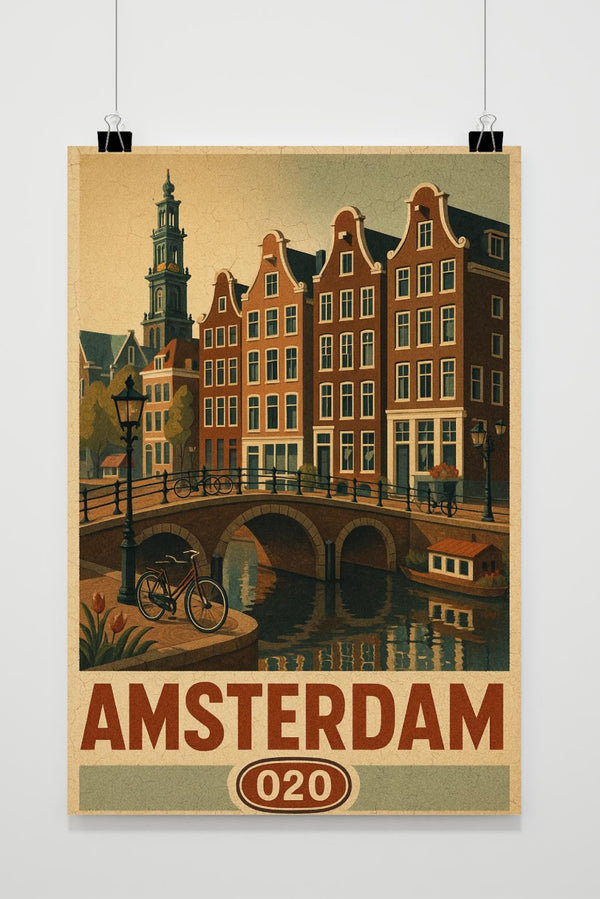 Póster Amsterdam Netherlands Vintage