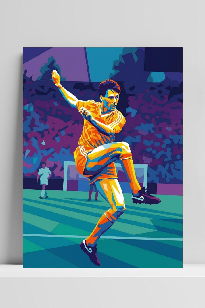 Marco Van Basten Striker Manager op 3mm aluminium dibond